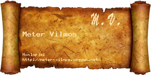 Meter Vilmos névjegykártya